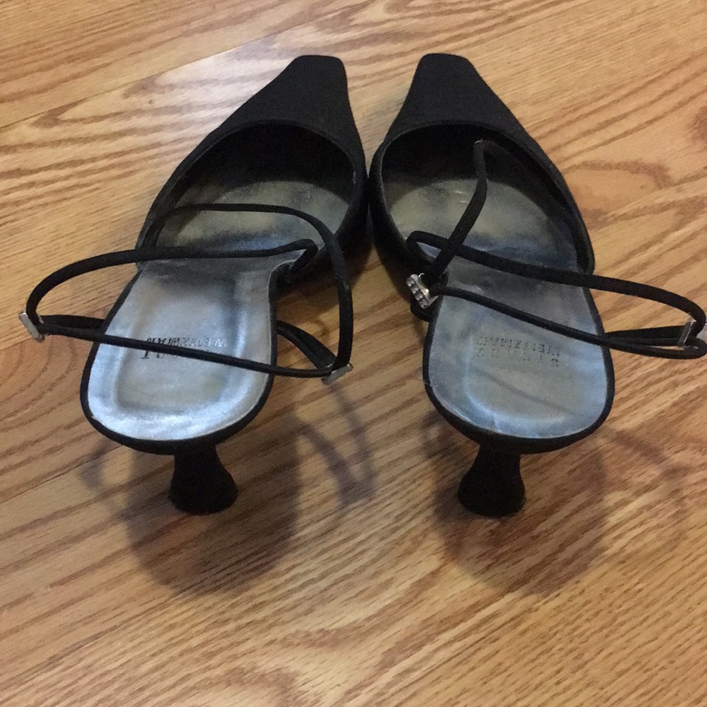 Stuart Weitzman strappy black sandal mules 8 1/2 - Picture 3 of 5